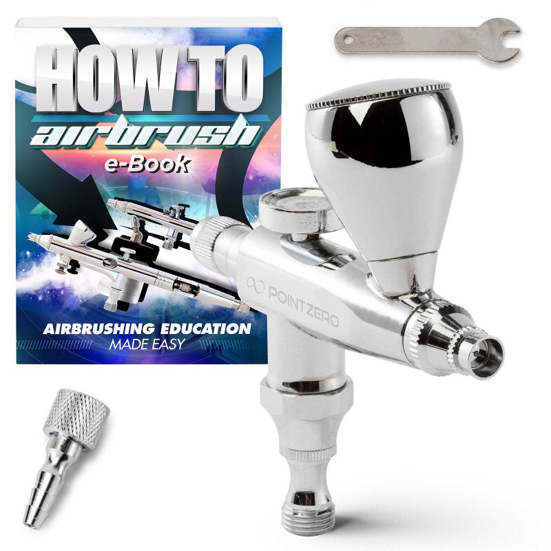 PointZero Single Action 7cc Gravity-Feed (Stubby) Airbrush Set - .3mm Nozzle - Image 1